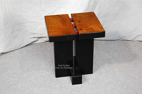 unique modern end table made from mesquite and ebonized alder